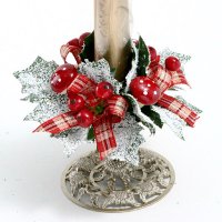 1 Snow holly candle ring w/berries